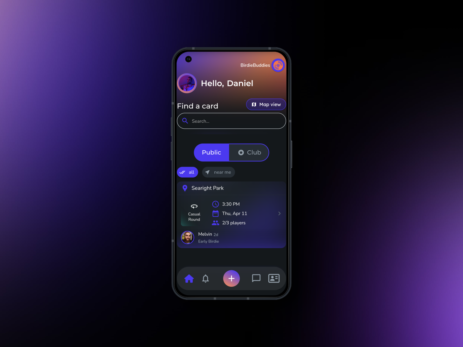 Mobile app interface mockup